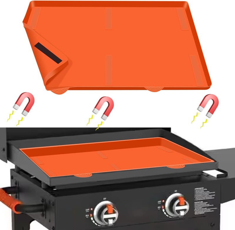 Hydream 22" Griddle Mat Silicone for Blackstone, Magnetic Protective Cover Mats Blackstone Griddle Top Covers Protector Outdoor-Orange - Image 1